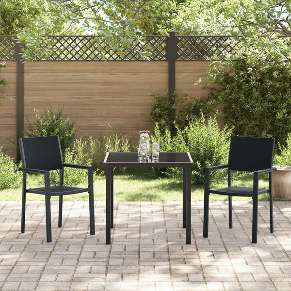 vidaXL Ensemble de salle &agrave; manger pour jardin 3 pcs Noir