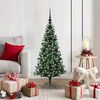 vidaXL Sapin de No&euml;l artificiel pr&eacute;-&eacute;clair&eacute; Vert 120 cm PVC et m&eacute;tal