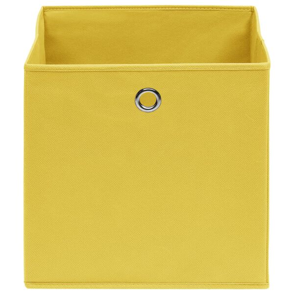vidaXL Boîtes de rangement 10 pcs Jaune 32x32x32 cm Tissu
