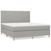 vidaXL Sommier &agrave; lattes de lit avec matelas Gris clair 160x200cm Tissu