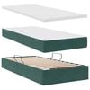 vidaXL Lit de Rangement avec matelas Vert fonc&eacute; 180 x 200 cm Velours
