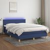 vidaXL Sommier &agrave; lattes de lit avec matelas LED Bleu 140x190 cm Tissu