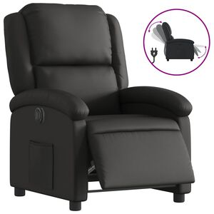 vidaXL Fauteuil inclinable &eacute;lectrique noir cuir v&eacute;ritable