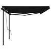 vidaXL Auvent automatique r&eacute;tractable avec poteaux 6x3 m Anthracite