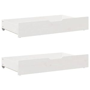 vidaXL Tiroirs sous le lit 2 pcs blanc 95x55x17 cm bois de pin massif