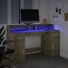 vidaXL Bureau avec lumières LED chêne sonoma bois d'ingénierie