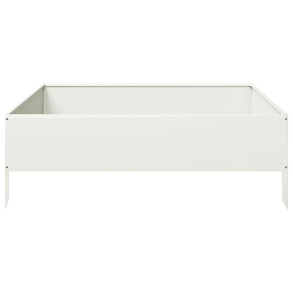 vidaXL Lit sur&eacute;lev&eacute; de jardin blanc 100x100x33,5 cm acier