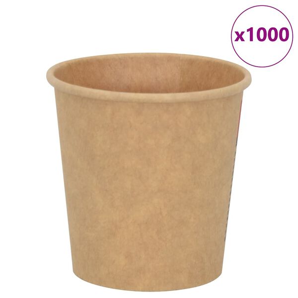 vidaXL Tasses &agrave; caf&eacute; en papier 1000 pcs 4oz 100ml marron