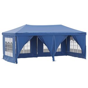 vidaXL Tente de r&eacute;ception pliable avec parois Bleu 3x6 m