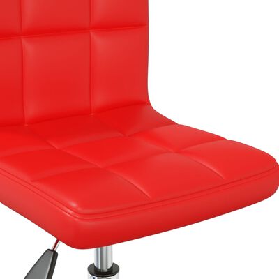 vidaXL Chaise pivotante de salle à manger Rouge Similicuir