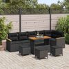vidaXL Ensemble de canap&eacute; de jardin 10 pcs Noir Poly rotin
