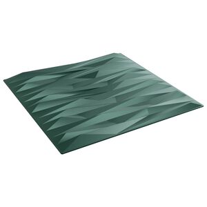 vidaXL Panneaux muraux 12 pc 50 x 50 cm Vert Pierre Mousse XPS