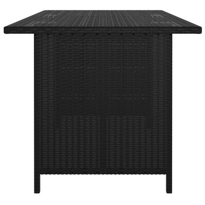 vidaXL Table à manger de jardin Noir 110x70x65 cm Résine tressée