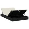 vidaXL Chaise longue à 2 places avec coussins noir résine tressée