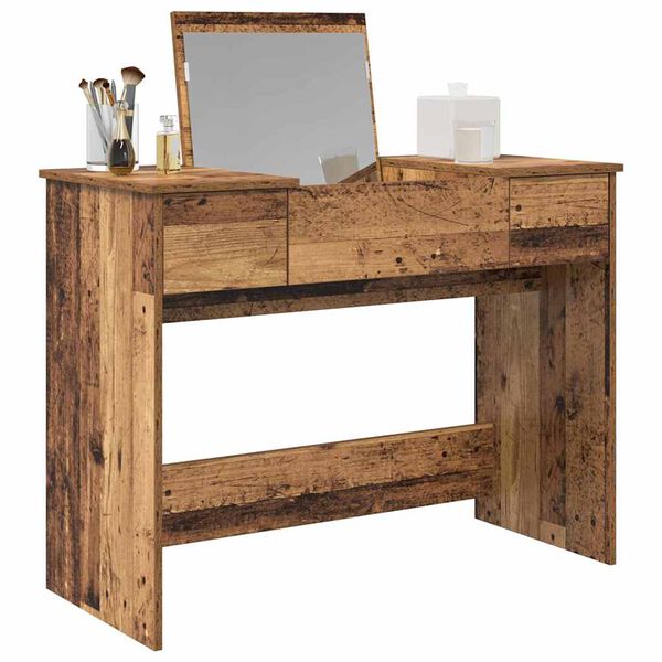 vidaXL Table de cosm&eacute;tiques avec tiroir Bois ancien 100 x 45 x 76 cm