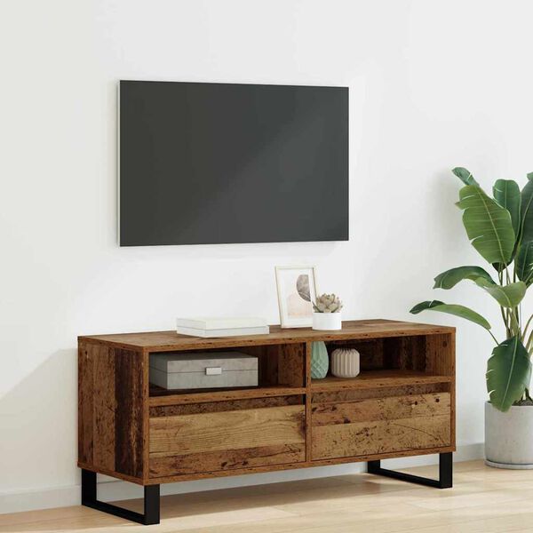 vidaXL Meuble TV avec tiroir Bois Ancien 100 x 34,5 x 44,5 cm