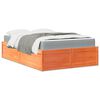 vidaXL Lit avec matelas cire marron 120x190 cm bois massif de pin