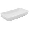 vidaXL Lavabo de luxe rectangulaire Blanc mat 71x38 cm C&eacute;ramique