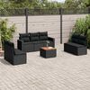 vidaXL Salon de jardin 8 pcs avec coussins noir r&eacute;sine tress&eacute;e