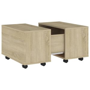 vidaXL Table basse ch&ecirc;ne sonoma 60x60x38 cm bois d'ing&eacute;nierie