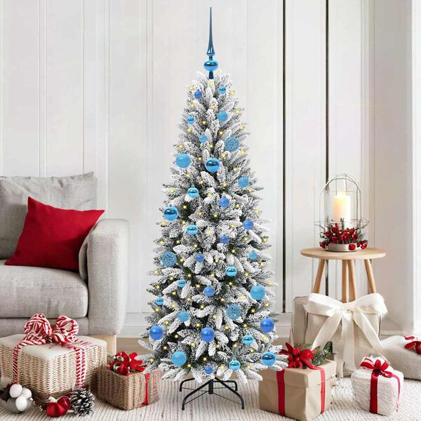 vidaXL Sapin de Noël artificiel avec 150 LED Blanc 63 x 63 x 150 cm