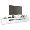 vidaXL Meuble TV avec lumi&egrave;res LED Blanc brillant 260x35x40 cm