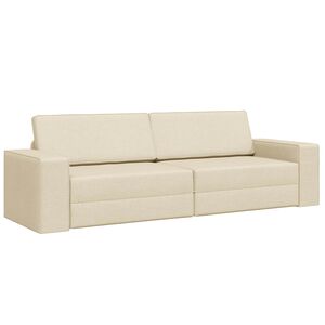 vidaXL Canap&eacute;-Lit Cr&egrave;me 245 x 78 x 77 cm tissu