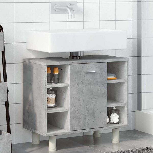 vidaXL Armoire de salle de bain Gris b&eacute;ton 60x32x53,5 cm Agglom&eacute;r&eacute;