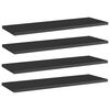 vidaXL Panneaux biblioth&egrave;que 4 pcs Noir brillant 60x20x1,5cm Agglom&eacute;r&eacute;