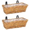 vidaXL Panier &agrave; jardini&egrave;re suspendu 2 pcs Marron 48 x 22 x 15 cm