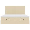 VidaXL Cadre de lit ottoman avec matelas cr&egrave;me 180x200 cm tissu