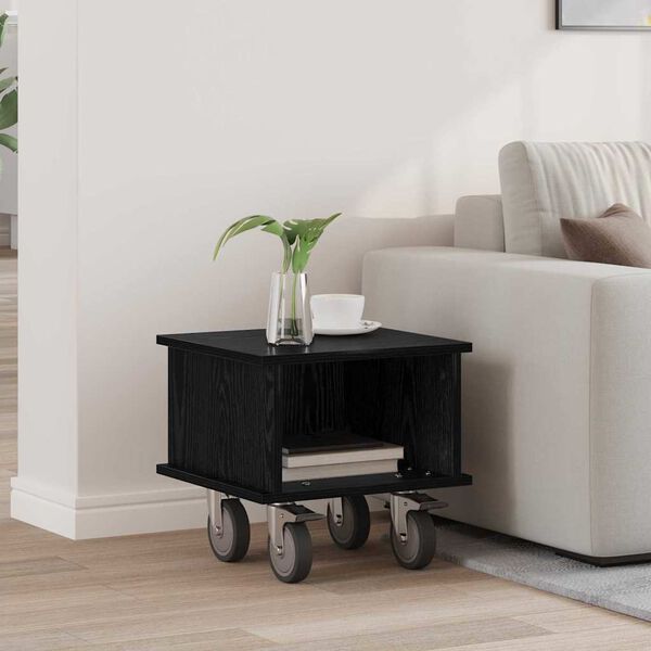 vidaXL Meuble TV Ch&ecirc;ne noir 37 x 35 x 35 cm Bois d'ing&eacute;nierie