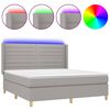 vidaXL Sommier &agrave; lattes de lit matelas LED Gris clair 160x200 cm Tissu
