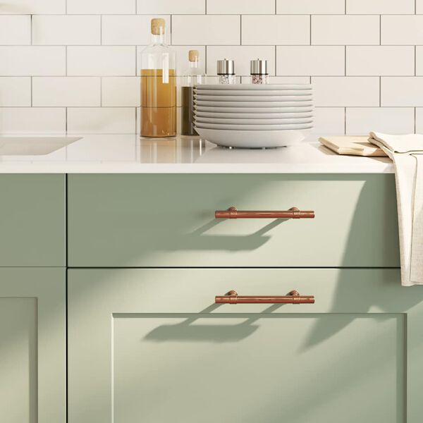 vidaXL Poign&eacute;es d'armoire 10 pcs bronze 96 mm acier inoxydable