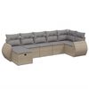 vidaXL Salon de jardin avec coussins 7pcs m&eacute;lange beige r&eacute;sine tress&eacute;e