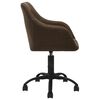 vidaXL Chaise pivotante de salle à manger Marron foncé Tissu