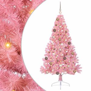 vidaXL Sapin de Noël artificiel pré-éclairé Rose 180 cm PVC