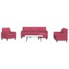 vidaXL Ensemble de canap&eacute;s 4 pcs avec coussins Rouge bordeaux Velours