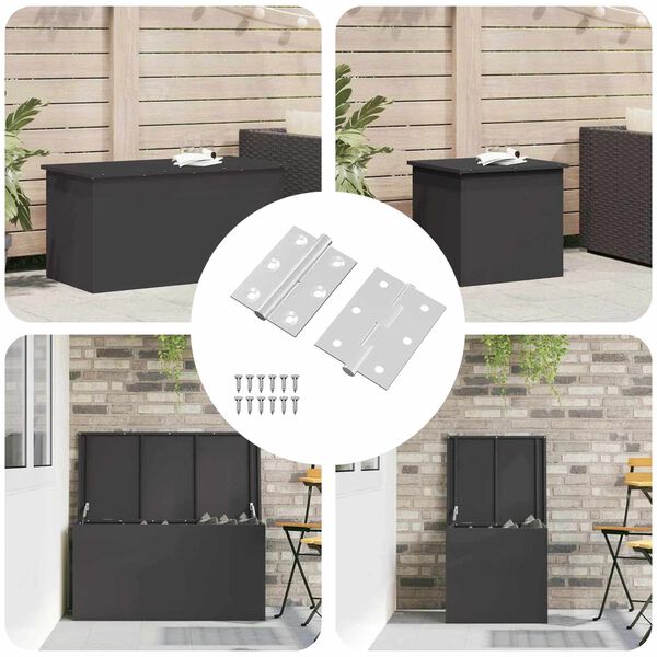 vidaXL Charni&egrave;re 2 pcs Argent&eacute; 50 x 38 x 1,3 mm Acier