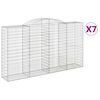 vidaXL Paniers à gabions arqués 7 pcs 300x50x160/180 cm fer galvanisé
