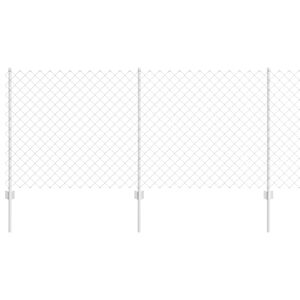 vidaXL Cl&ocirc;ture grillag&eacute;e avec poteau 25 x 1 m Acier galvanis&eacute; Argent&eacute;