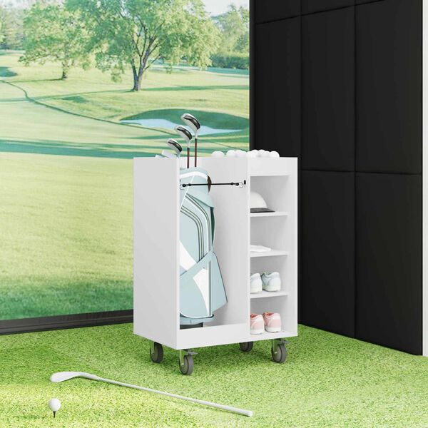vidaXL Armoire de Golf avec roue Uni Blanc 65 x 45 x 98 cm