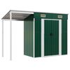 vidaXL Abri de jardin avec toit prolong&eacute; vert 277x107x181 cm acier