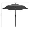 vidaXL Parasol de jardin et lumi&egrave;res LED m&acirc;t en aluminium anthracite