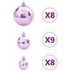 vidaXL Boules de No&euml;l 100 pcs rose &Oslash;3/4/6 cm
