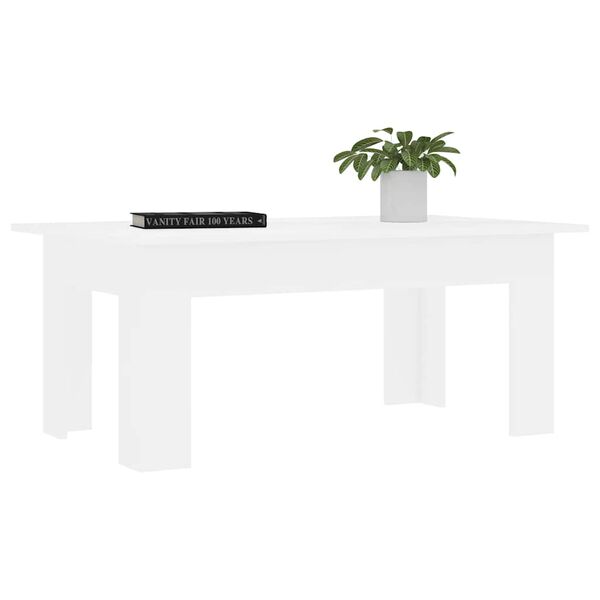 vidaXL Table basse Blanc 100x60x42 cm Bois d'ing&eacute;nierie