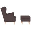 vidaXL Fauteuil avec repose-pied Marron fonc&eacute; Tissu