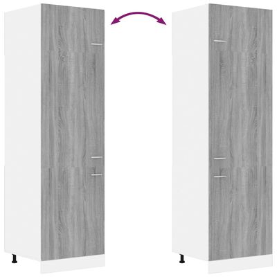 vidaXL Armoire à réfrigérateur Sonoma gris 60x57x207 cm Bois