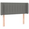 vidaXL T&ecirc;te de lit avec oreilles Gris fonc&eacute; 93x16x78/88 cm Tissu