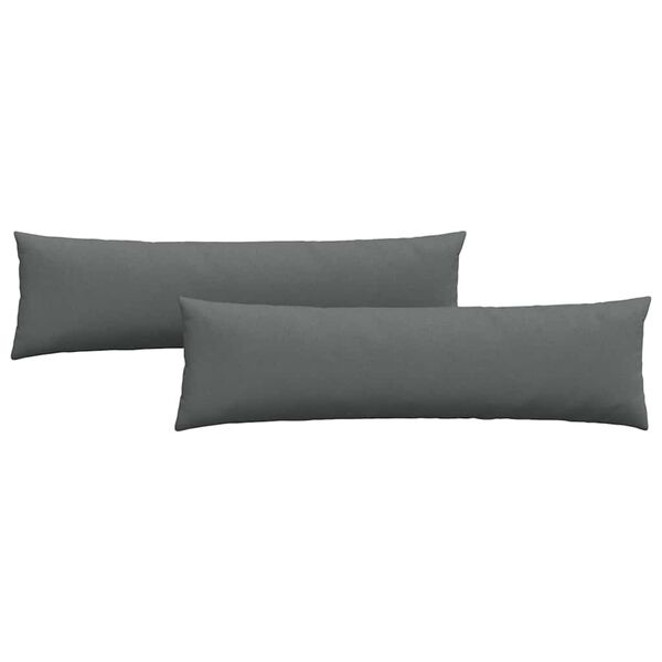 vidaXL Coussins de canapé 2 pcs Gris foncé 145 x 40 cm tissu